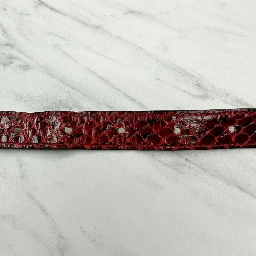 Vintage Damask Accessories NY Red Snake Skin Jeweled Belt Size S
